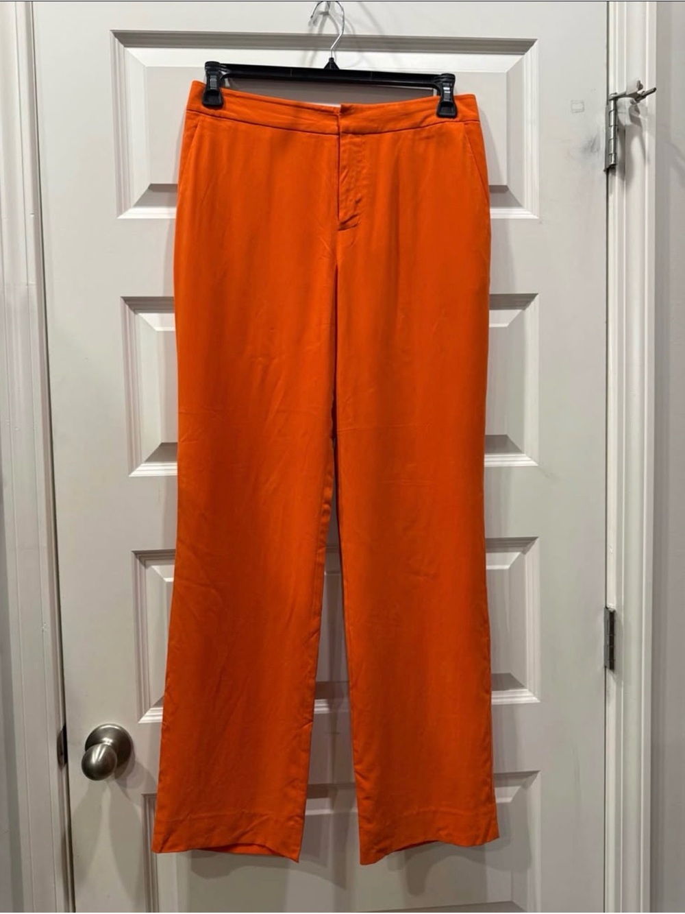 Ralph Lauren Black Label Silk Flowy Wide Leg Pants Orange Trousers Size 8